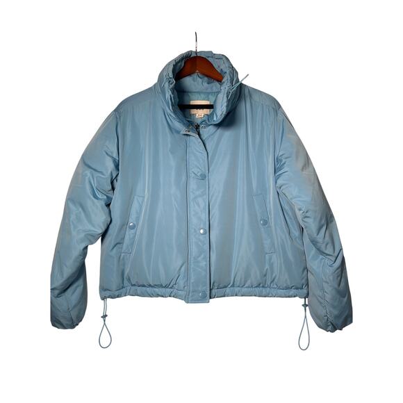 BDG Urban Outfitters Jacket Womens Medium LT Blue Puffer Coat Isla Funnel Neck - Picture 1 of 7